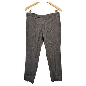 INCOTEX  Pants‎ 'High Comfort' Slim Fit Cotton Pants 48 Black Gray Check 35 US